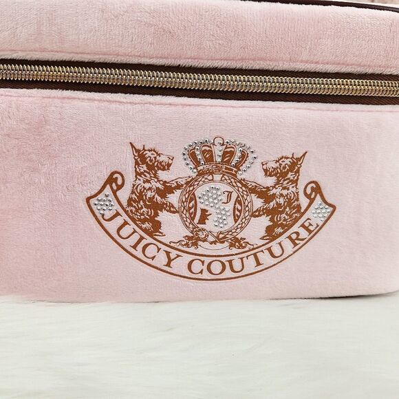 {Juicy Couture} Pink Scotties Cosmetic Bag Train Case - Picture 6 of 11